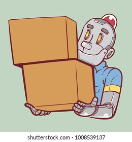 Robot carrying box
