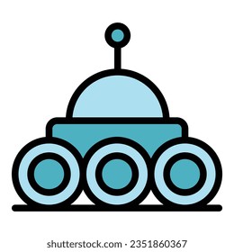 Robot cart icon outline vector. Ai android. Cute toy color flat