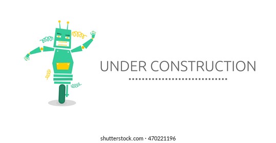 Robot Cartoon Character. In underconstruction web concept. Vector eps.10