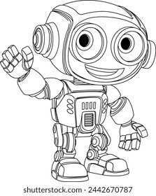 A robot cartoon cute fun alien mascot character man illustrations