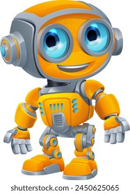 A robot cartoon cute fun alien mascot character man illustrations