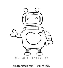 robot cartoon. Cyborg. Vector illustration