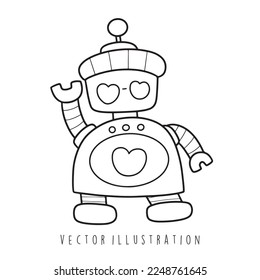 robot cartoon. Cyborg. Vector illustration