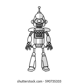 robot cartoon icon