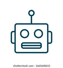 Robot cartoon line style icon of robotic technology futuristic toy future machine cyborg science android and fiction theme Vector illustration