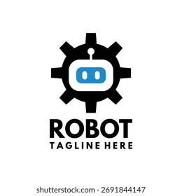 Vetor de design de logotipo de desenho animado de robô