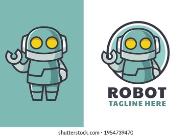 Robot Cartoon Mascot Logo Design