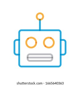 Robot cartoon multiply line style icon of robotic technology futuristic toy future machine cyborg science android and fiction theme Vector illustration