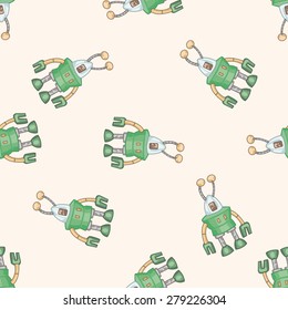 robot , cartoon seamless pattern background