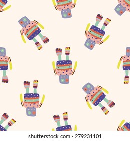 robot , cartoon seamless pattern background
