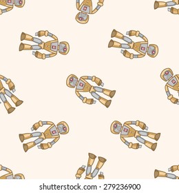 robot , cartoon seamless pattern background