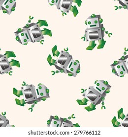 robot cartoon , cartoon seamless pattern background