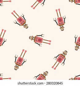robot , cartoon seamless pattern background