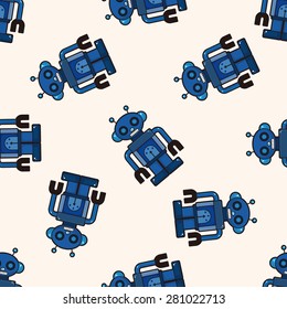 robot , cartoon seamless pattern background
