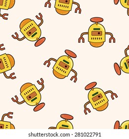robot , cartoon seamless pattern background
