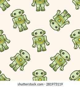 robot , cartoon seamless pattern background