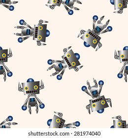 robot , cartoon seamless pattern background