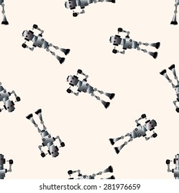 robot , cartoon seamless pattern background