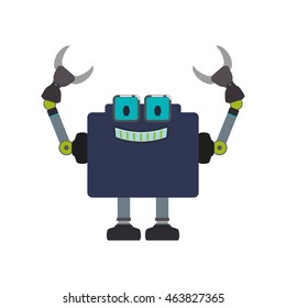 robot cartoon technology android metal  icon. Isolated and flat illustration. Vector graphic