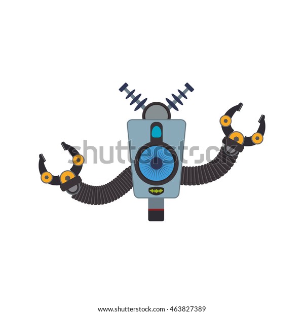 Robot Cartoon Technology Android Metal Icon Stock Vector Royalty