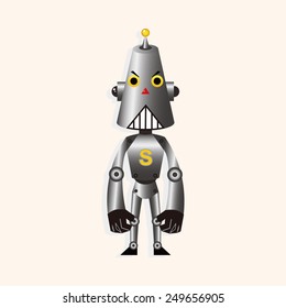 robot cartoon theme elements vector,eps