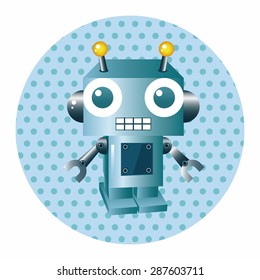 robot cartoon theme elements vector,eps
