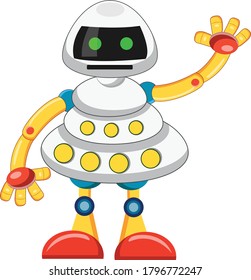 Robot cartoon vector art and illustration