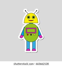 robot cartoon vector, icon