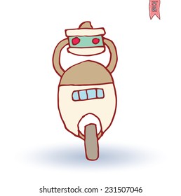  Robot cartoon, vector illustration.