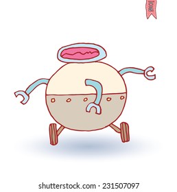  Robot cartoon, vector illustration.