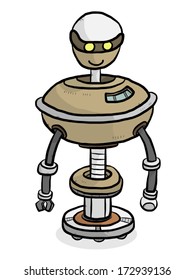 Robot / cartoon vector and illustration, isolated on white background.