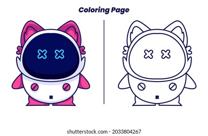 robot cat with coloring pages suitable for kids