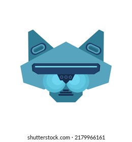 Robot cat. Cyborg cat. Robotic iron pet. Vector illustration