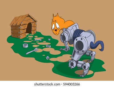 Robot cat goes home