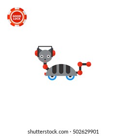 Robot Cat on Wheels Icon