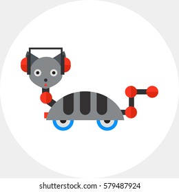 Robot Cat on Wheels Icon
