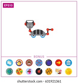 Robot Cat on Wheels Icon