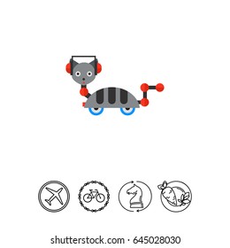 Robot Cat on Wheels Icon