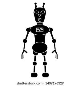 Robot cat simple character. Isolated stock vector illustration