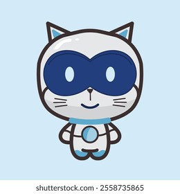Robot cat with simple style in flat design for element design