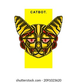 Robot Cat vector illustration. cat vector illustration. cyborg art vector