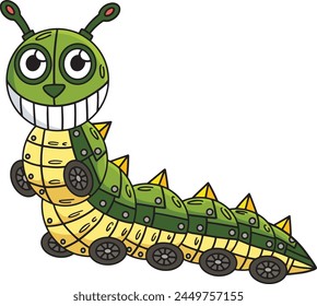 Robot Caterpillar Cartoon Colored Clipart 