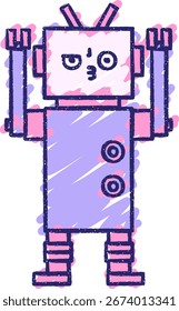 Robot Giz Desenho em cores de néon brilhante