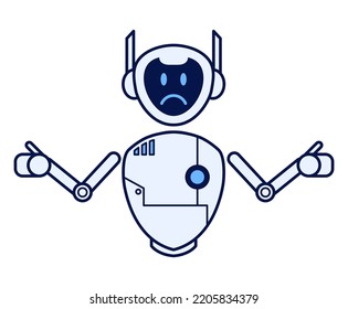Robot character with asking gesture
