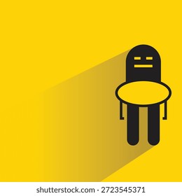 Avatar de personaje robot con sombra sobre fondo amarillo