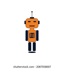 robot character design logo vector image illustration