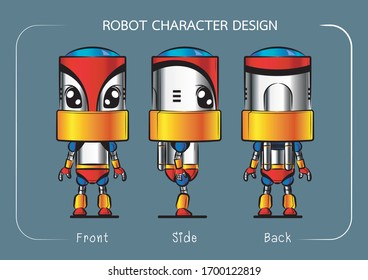 Robot character design vector art