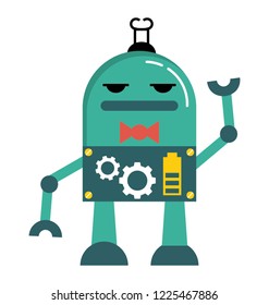 
Robot character flat icon design 
