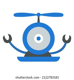 Robot character flat icon. Vector robot illustration. Robot web graphics