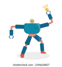 robot character get ideas cute vector isolated